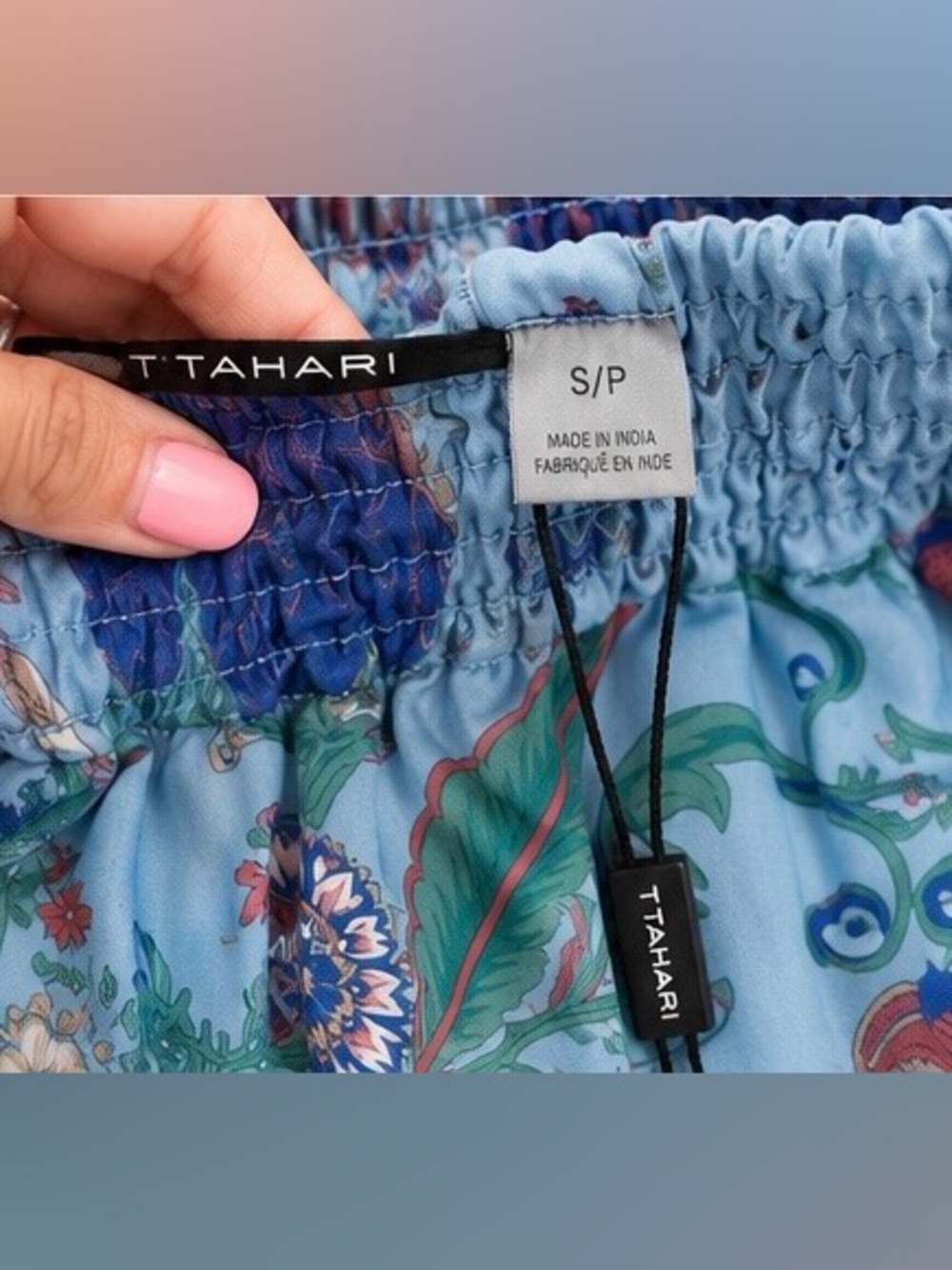 NWT T Tahari Floral Midi Skirt โ Size S | Elastic Waist | Adjustable ๐๐ธ - Picture 8 of 12